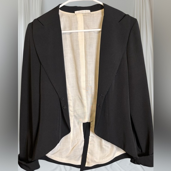 Charlotte Russe Y2K Retro Vintage  Black Fully Lined  Blazer Size Medium - Picture 8 of 14